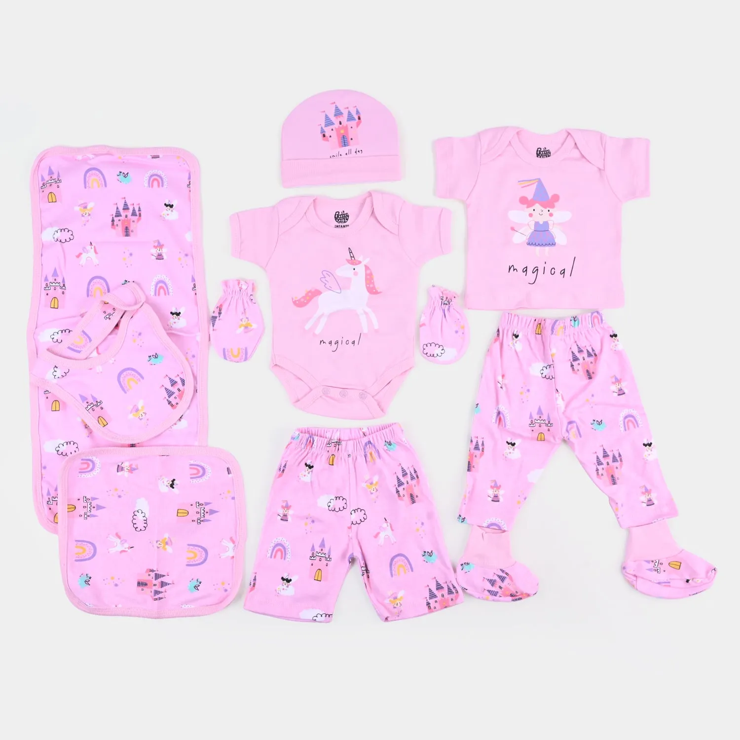 10 PCS Infant Girls Set Magical | Light Pink