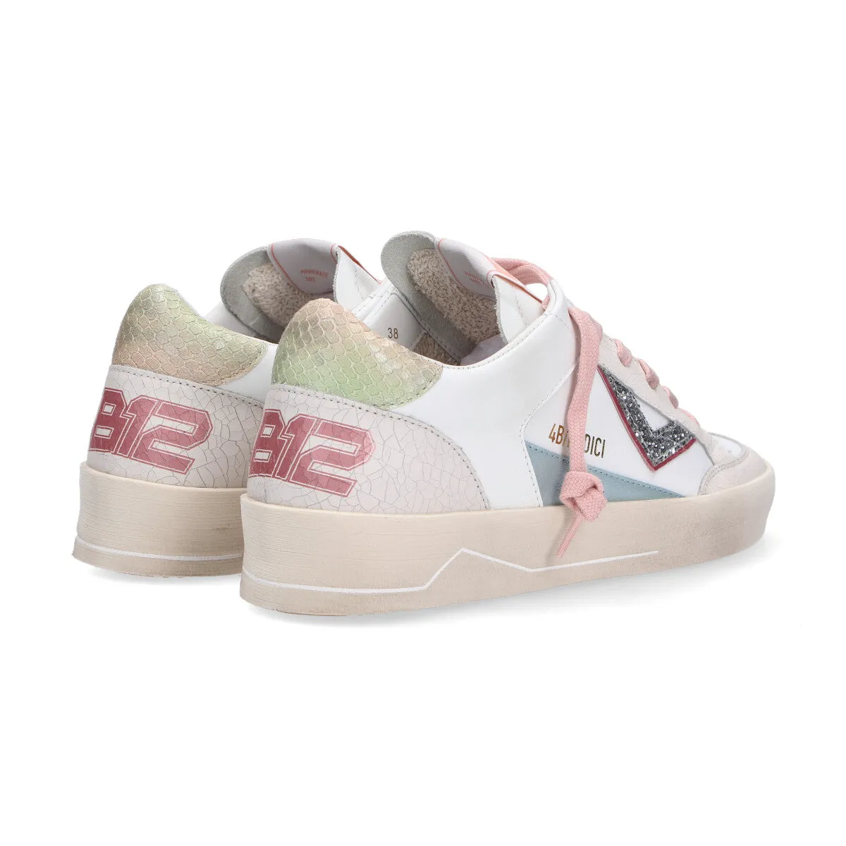 4B12 sneaker Kyle bianco azzurro rosa