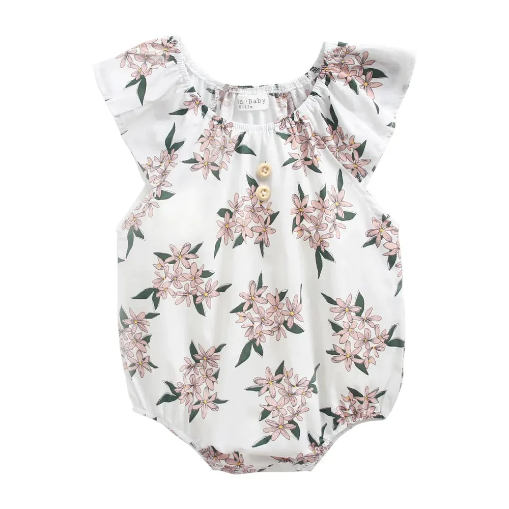 Baby Girl Cotton Bodysuit, Newborn Baby Romper