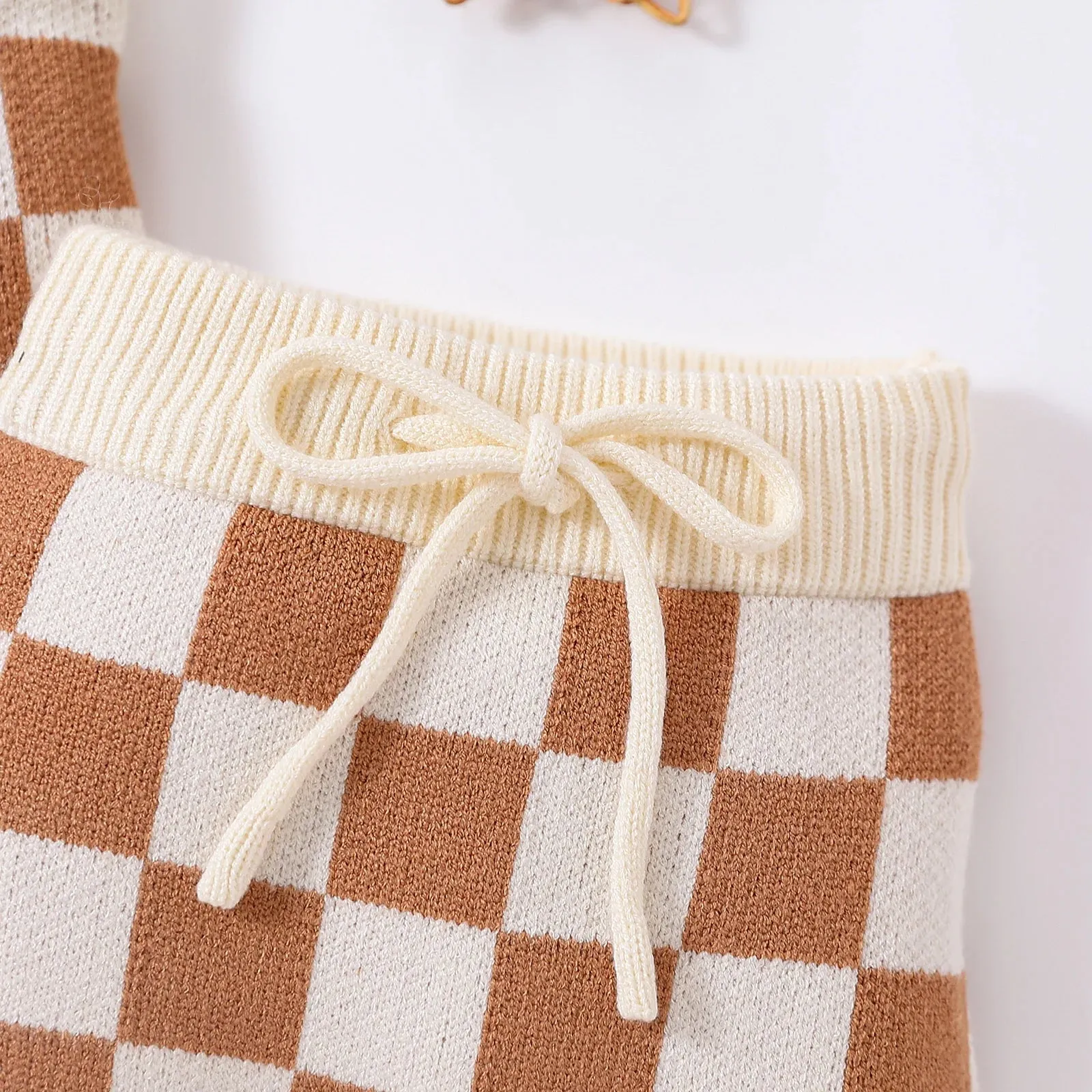 Baby Layette - Sweater Knit Checkerboard Sweater Vest Outfit