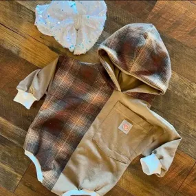 Baby Plaid Hoodie Romper