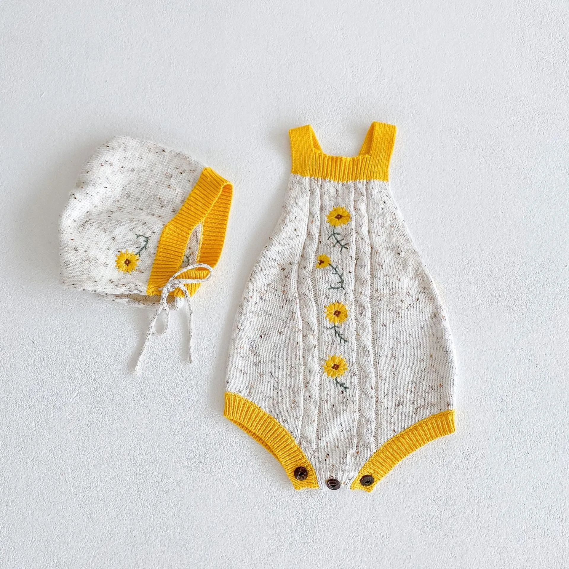 Baby Sunflower Sweater Romper