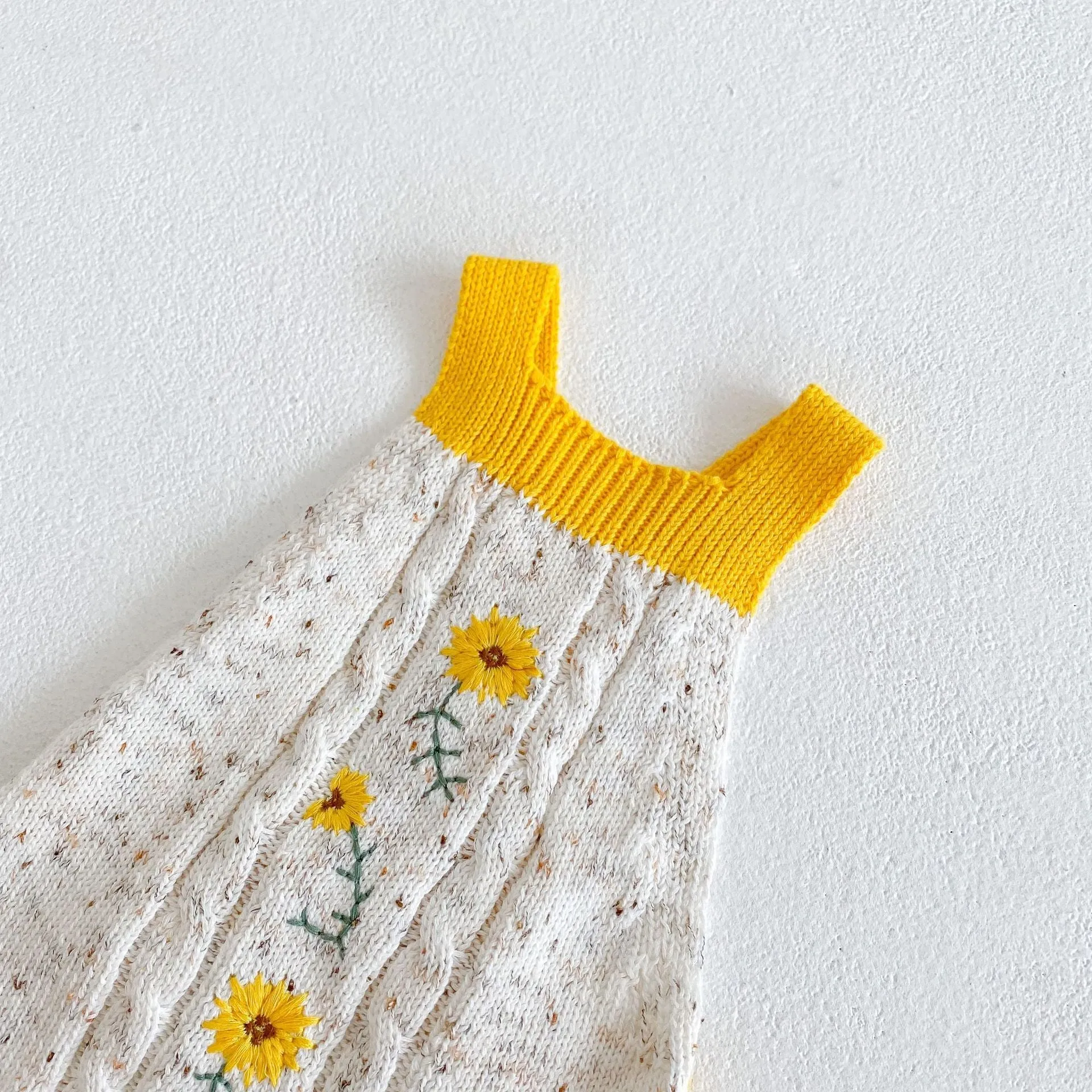 Baby Sunflower Sweater Romper