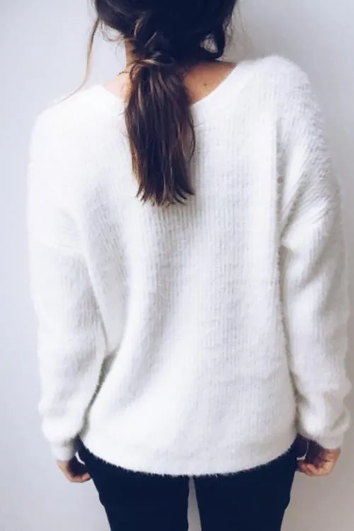 Backless Long Sleeve Sweater