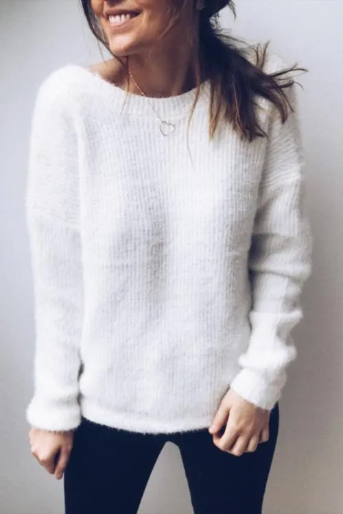 Backless Long Sleeve Sweater