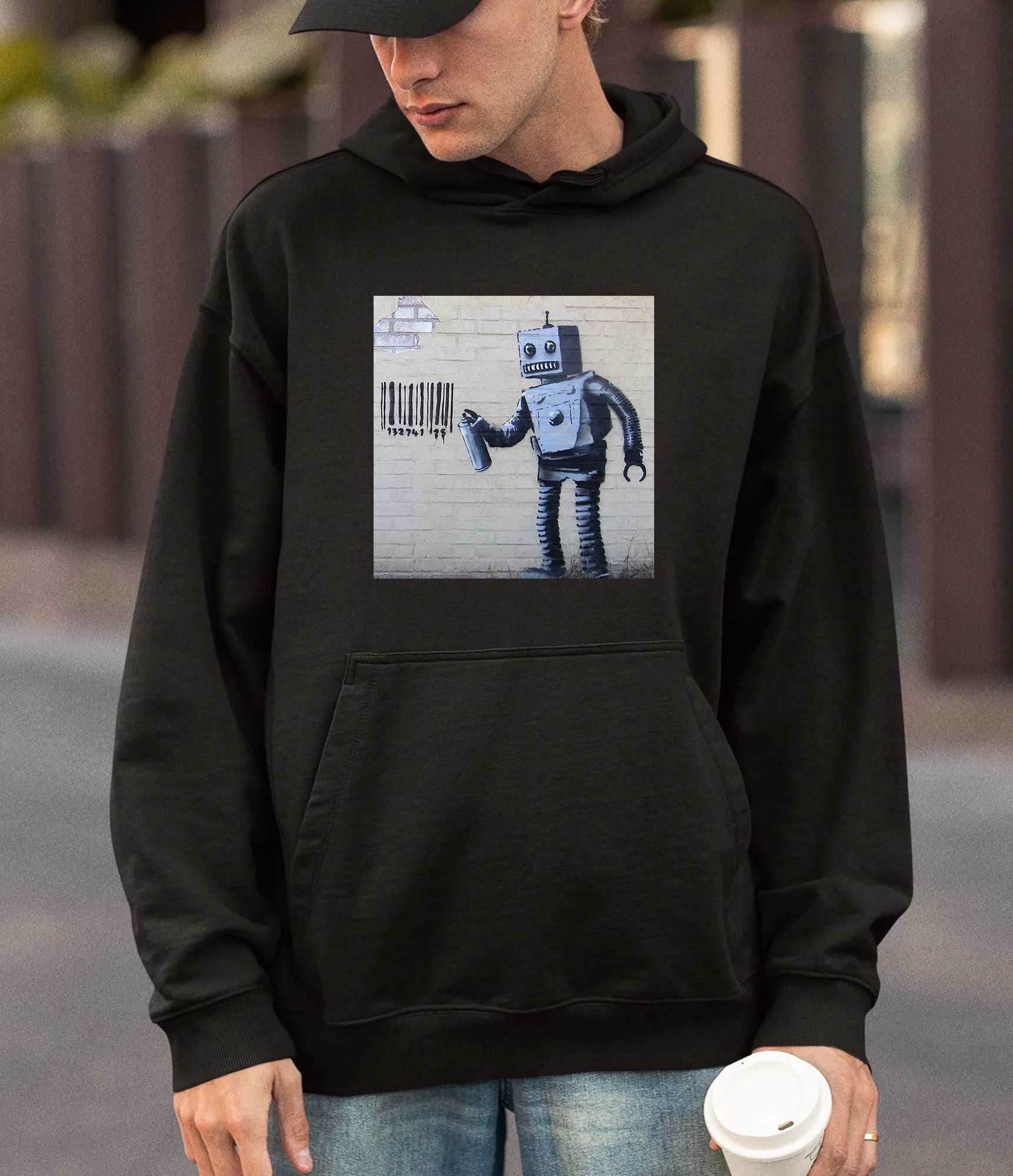 Banksy Hoodie - Tagging Robot