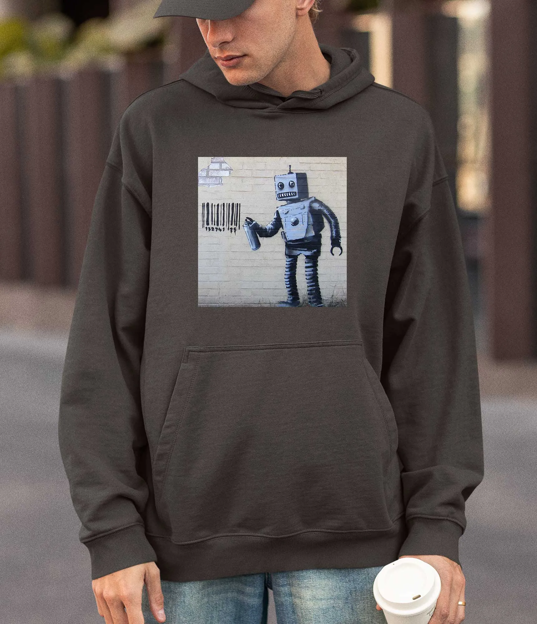 Banksy Hoodie - Tagging Robot