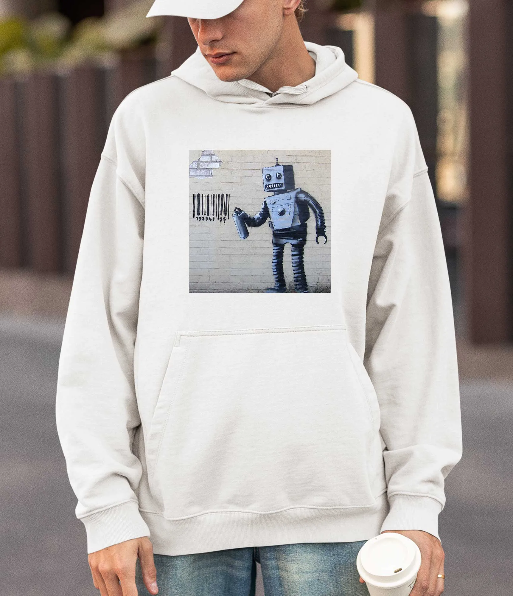 Banksy Hoodie - Tagging Robot