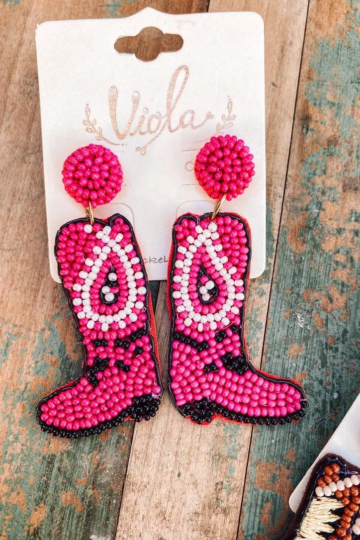 Beaded Cowboy Boot Earring | 2 COLORS