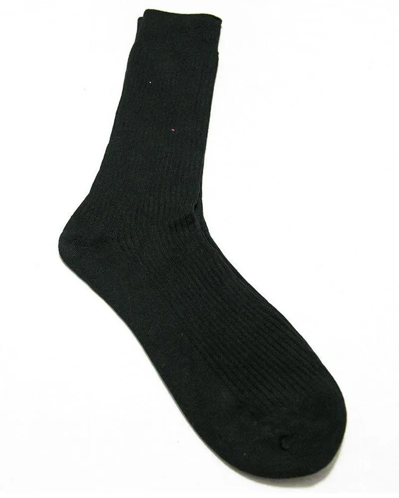 Black Men's Cotton Rib Socks - KL-20