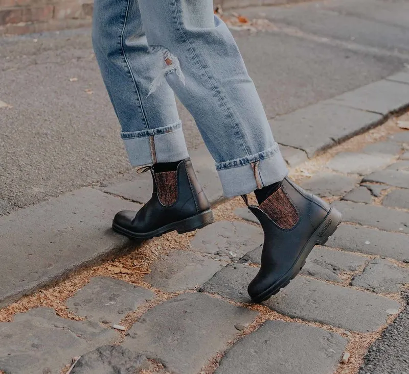 BLUNDSTONE BOOT 1924 NERO ELASTICO GLITTER RAME