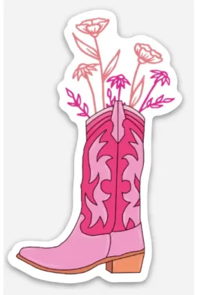 Boot Flowers Sticker