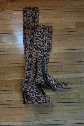 Brandy OTK Boot in Leopard