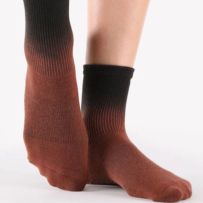 Cameron Ankle Grip Sock - Black/Brown (Pilates/ Barre)