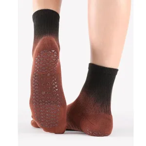 Cameron Ankle Grip Sock - Black/Brown (Pilates/ Barre)