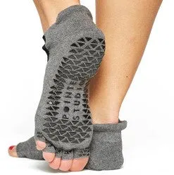 Clean Cut Toeless Grip Sock - Charcoal Heather Gray