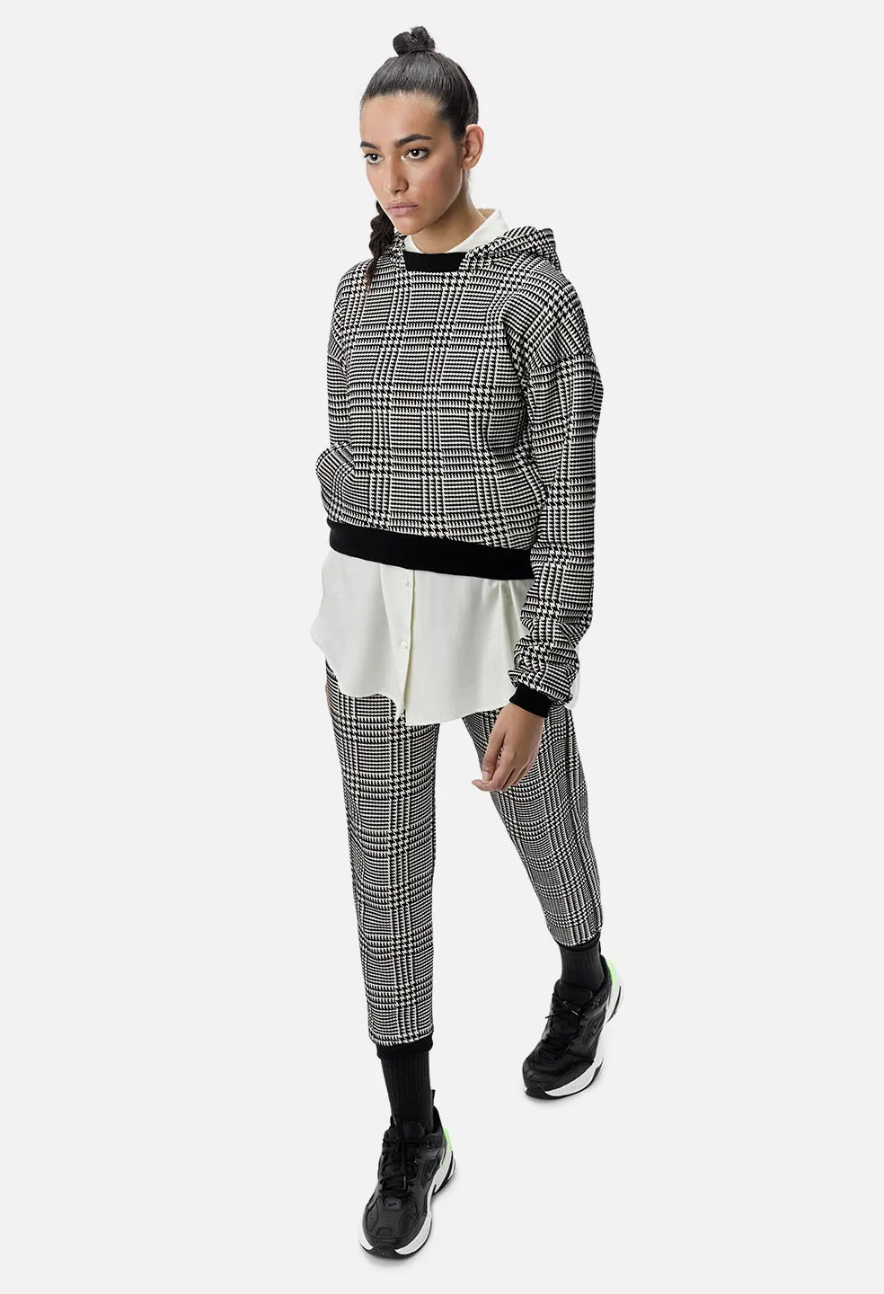 Cofer Hoodie / Houndstooth Ivory