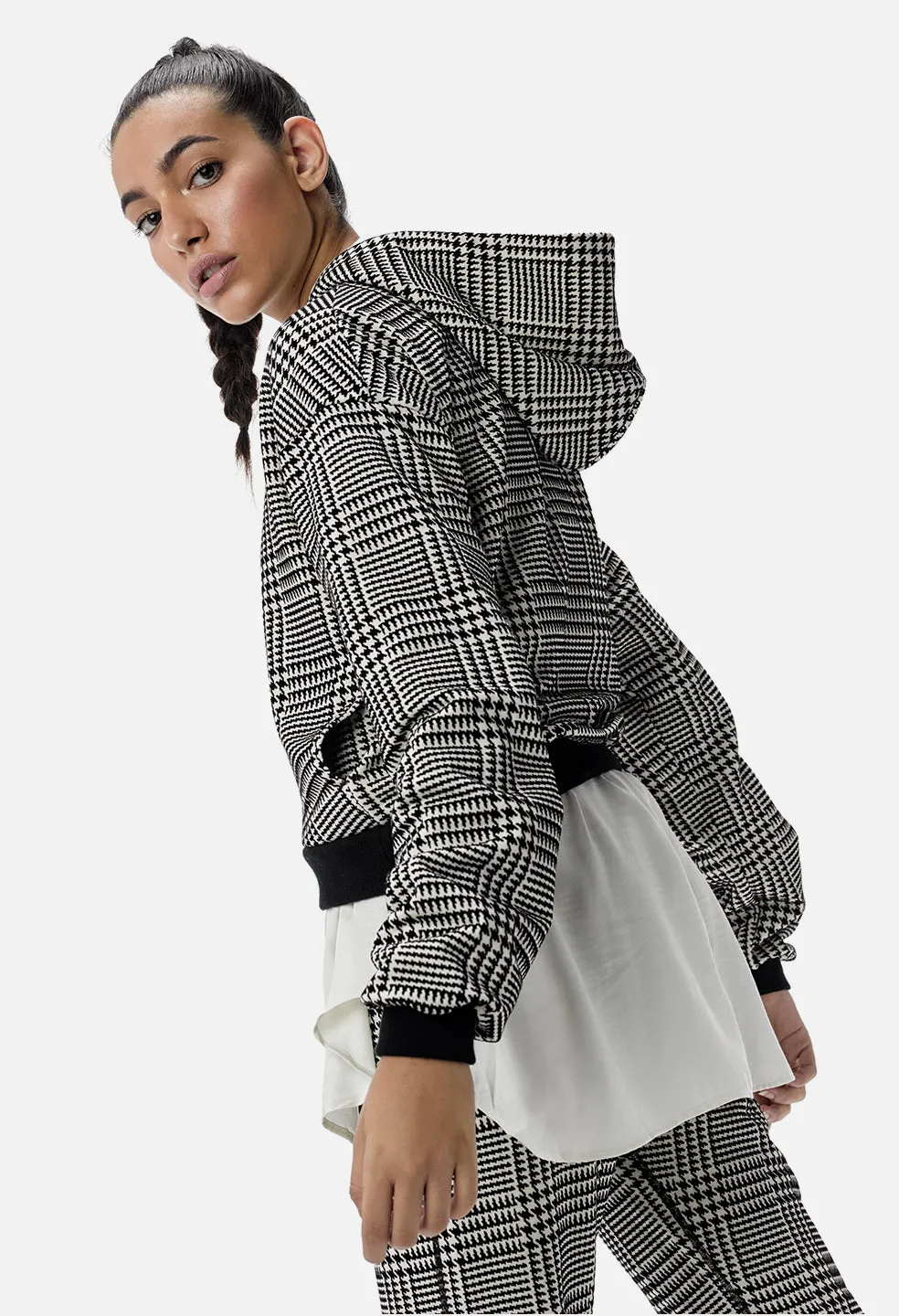 Cofer Hoodie / Houndstooth Ivory