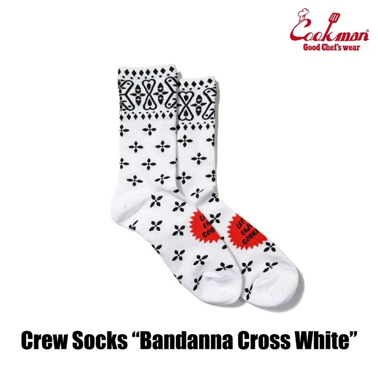 Cookman Crew Socks - Bandanna Cross : White