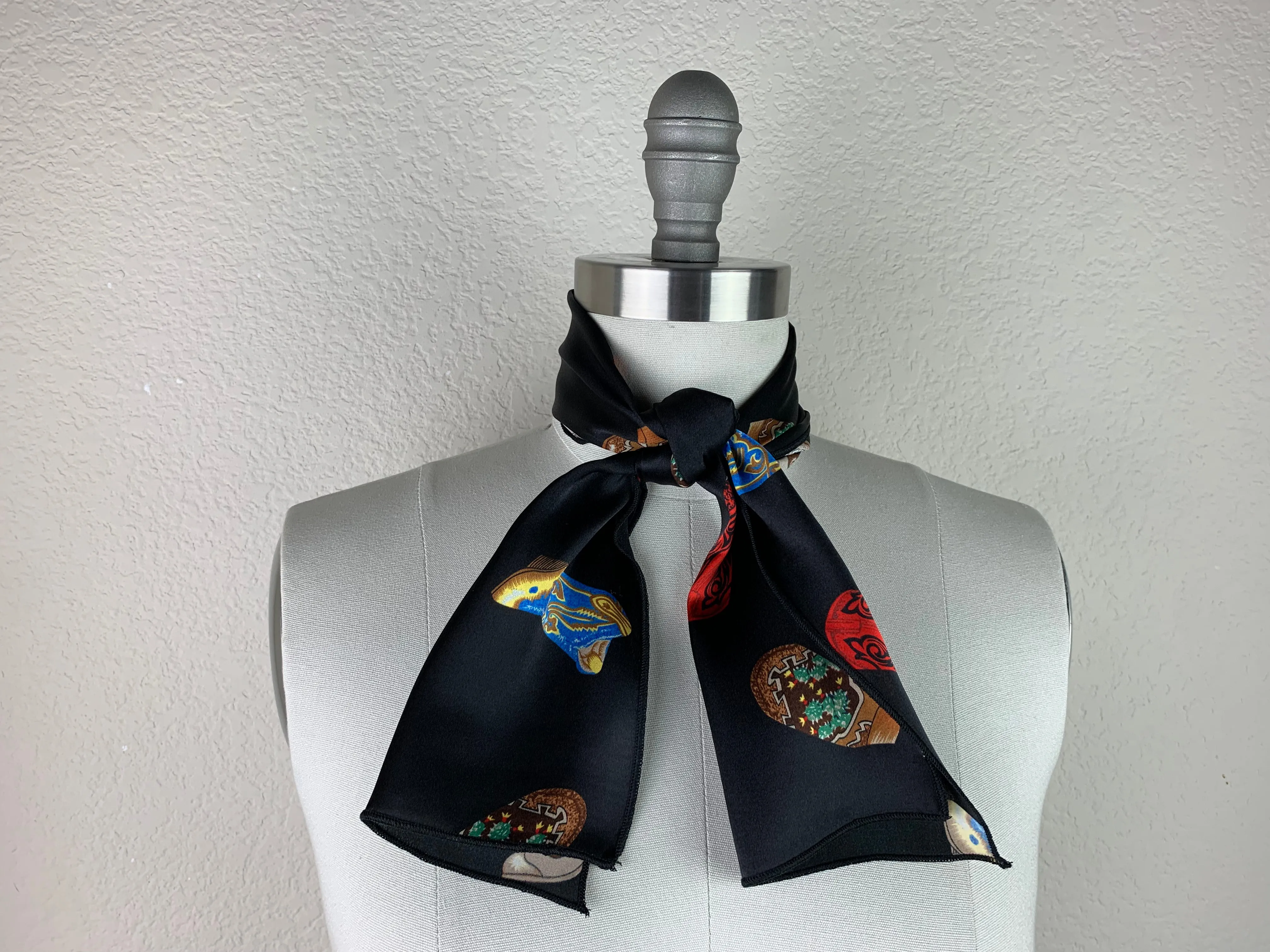 CR Boot Scootin Black Silk Scarf