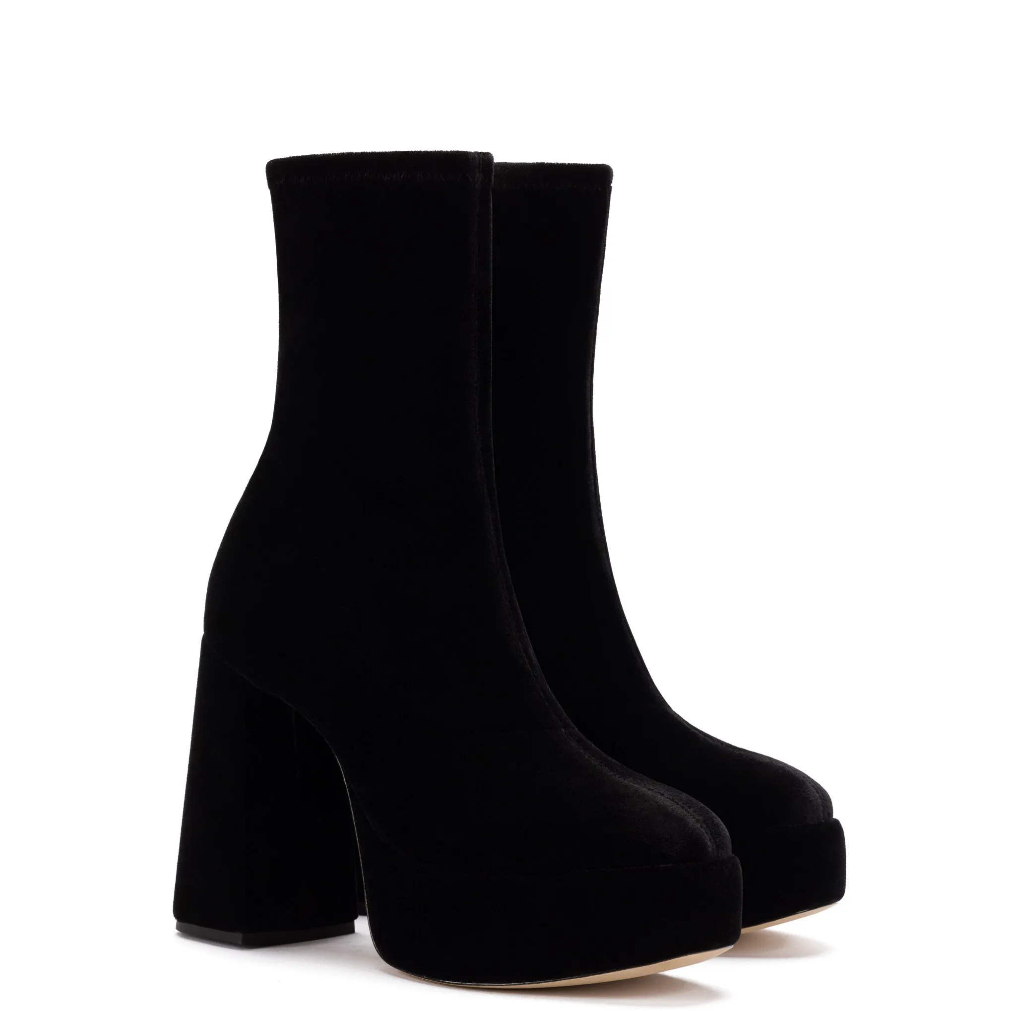 Dolly Stretch Boot In Black Velvet