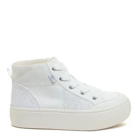 Flair White Patchwork Platform Sneaker