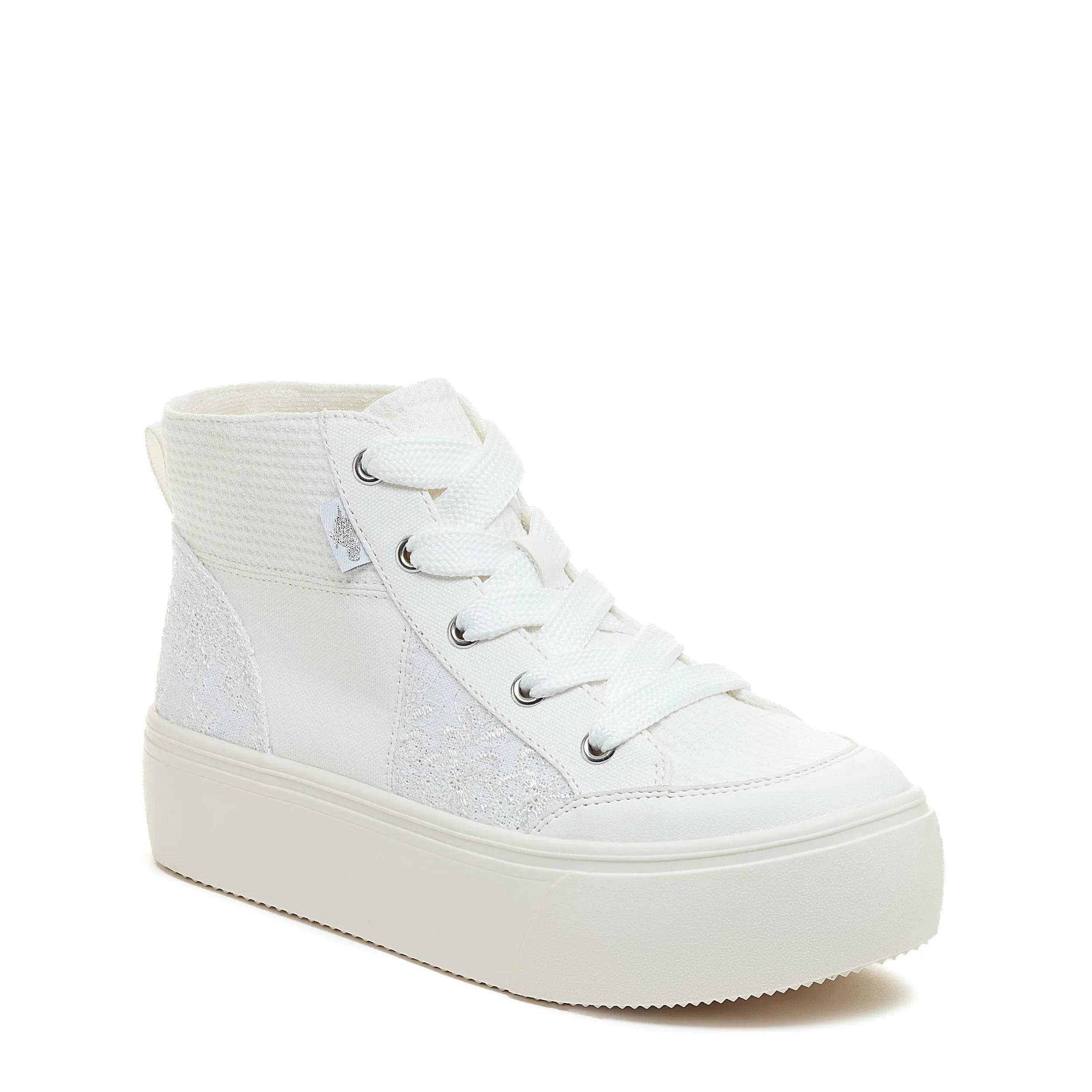 Flair White Patchwork Platform Sneaker