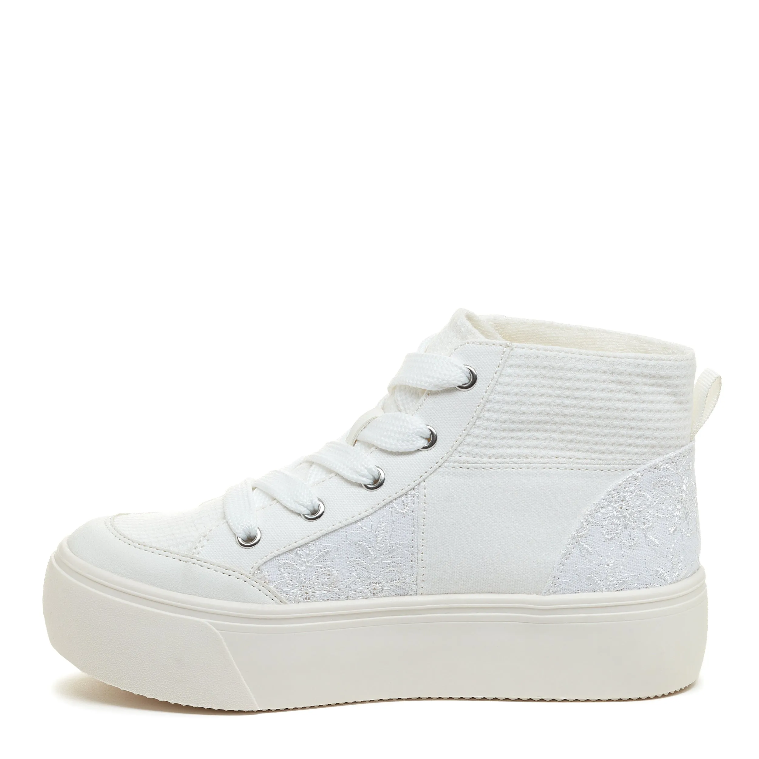 Flair White Patchwork Platform Sneaker