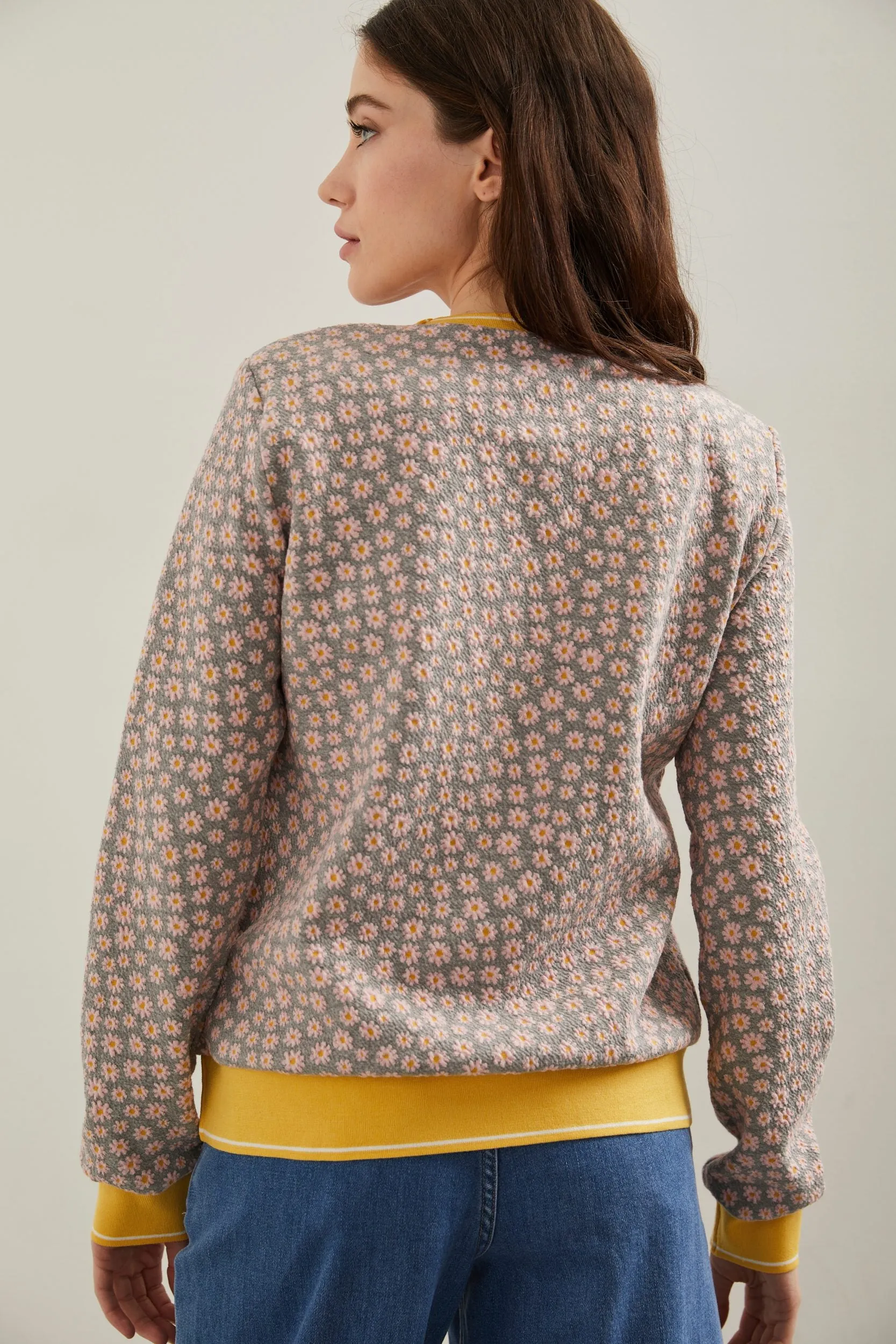 Floral crew neck sweater