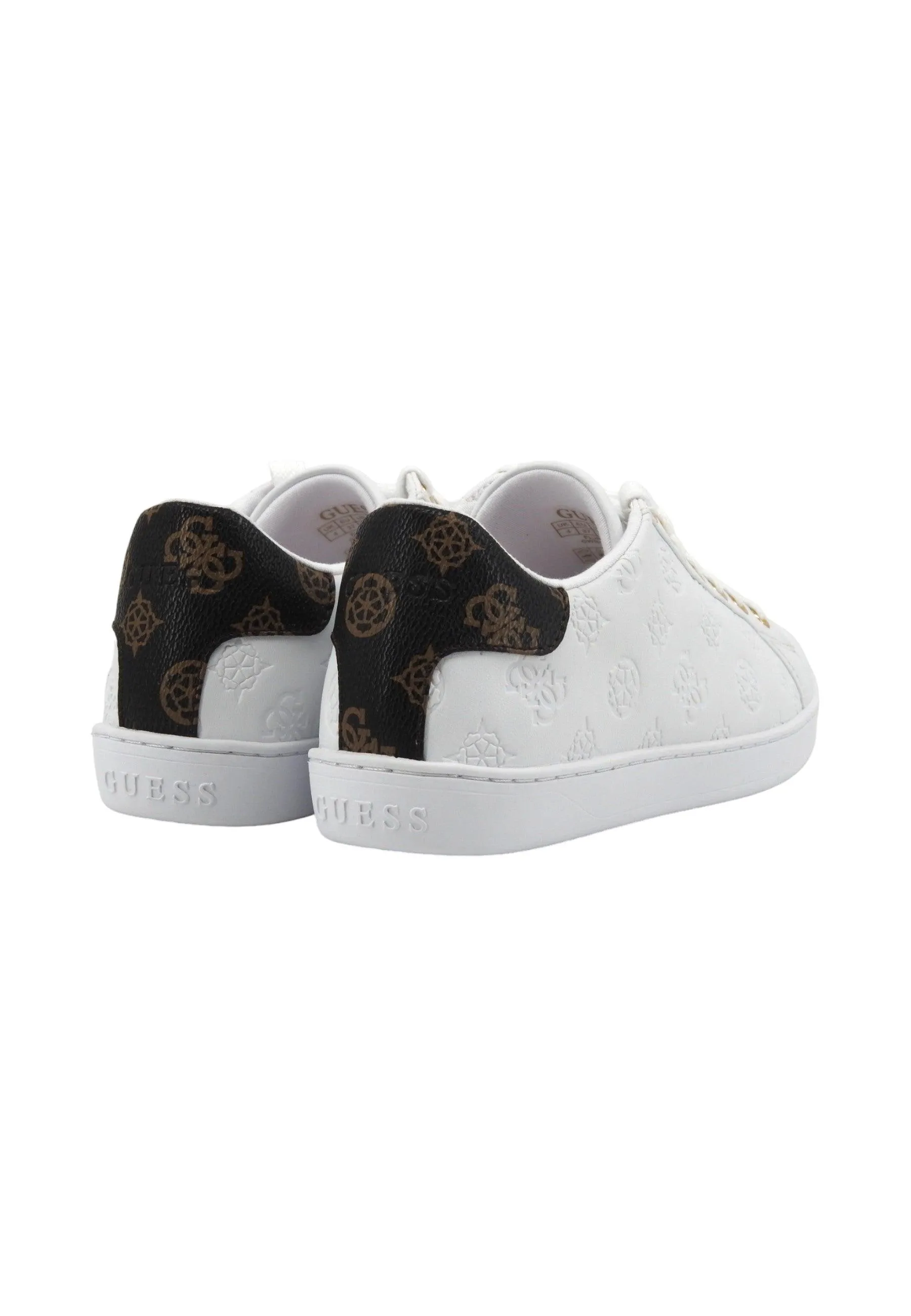 GUESS Sneaker Donna White Brown FLJROSELE12