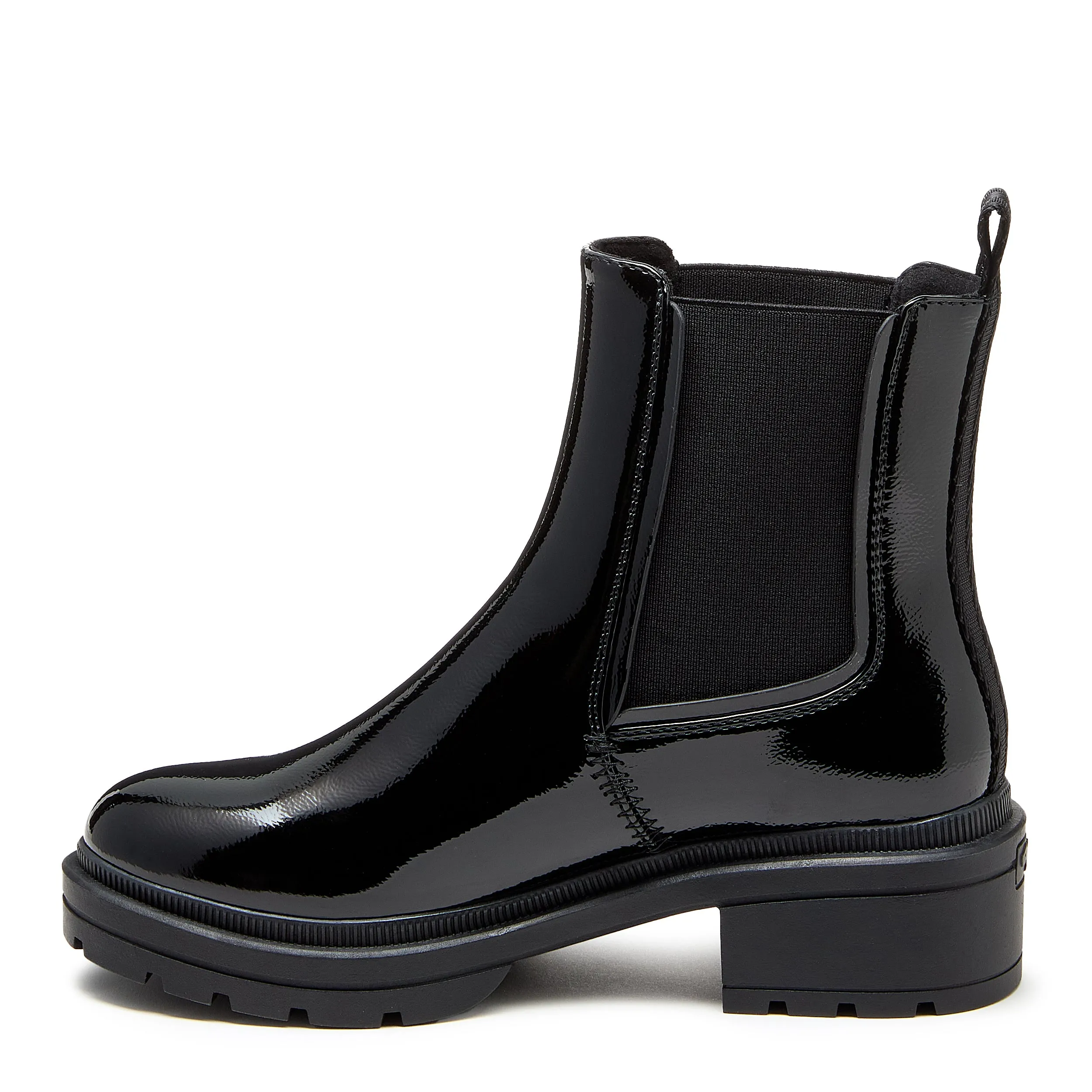 Iggie Black Patent Chelsea Boot