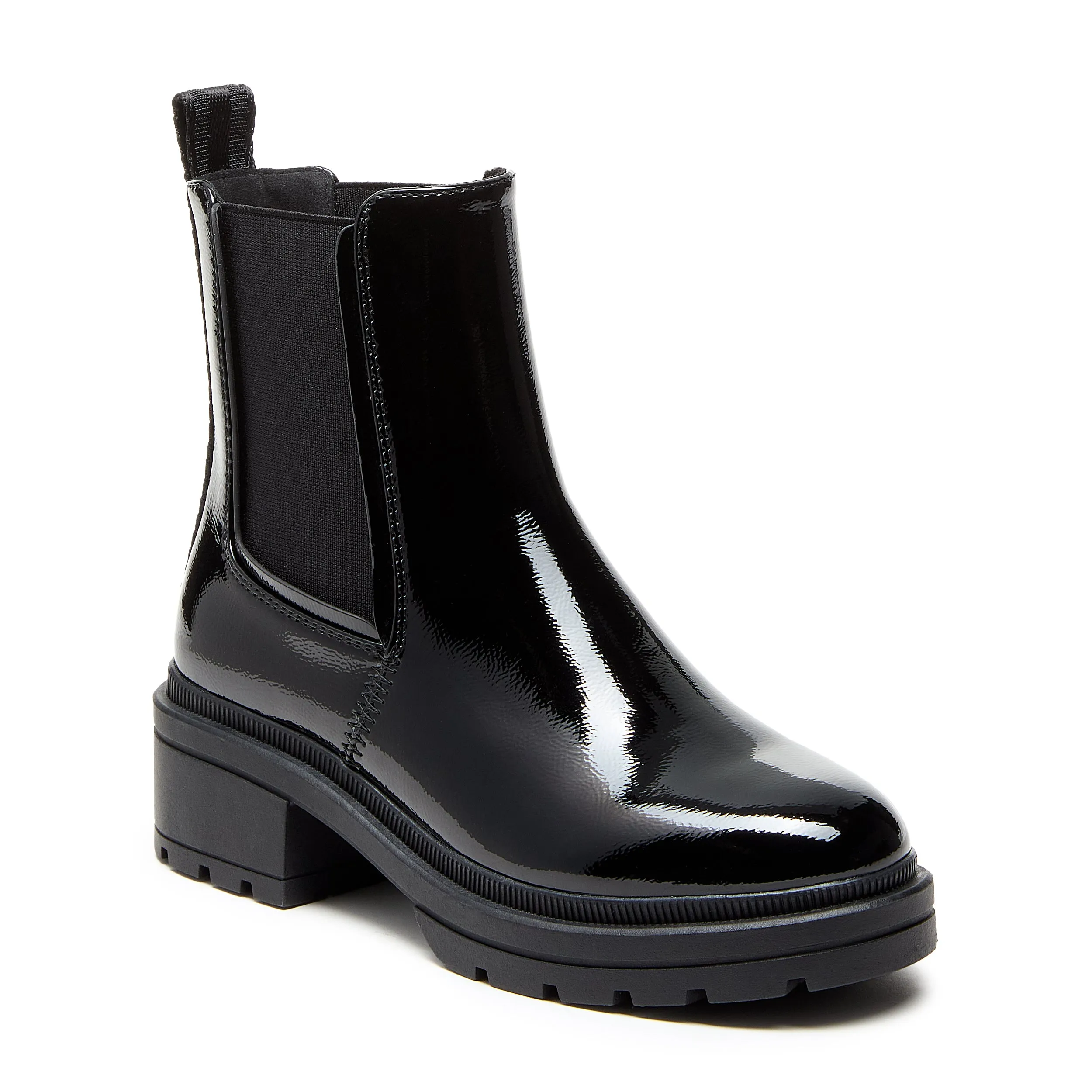 Iggie Black Patent Chelsea Boot