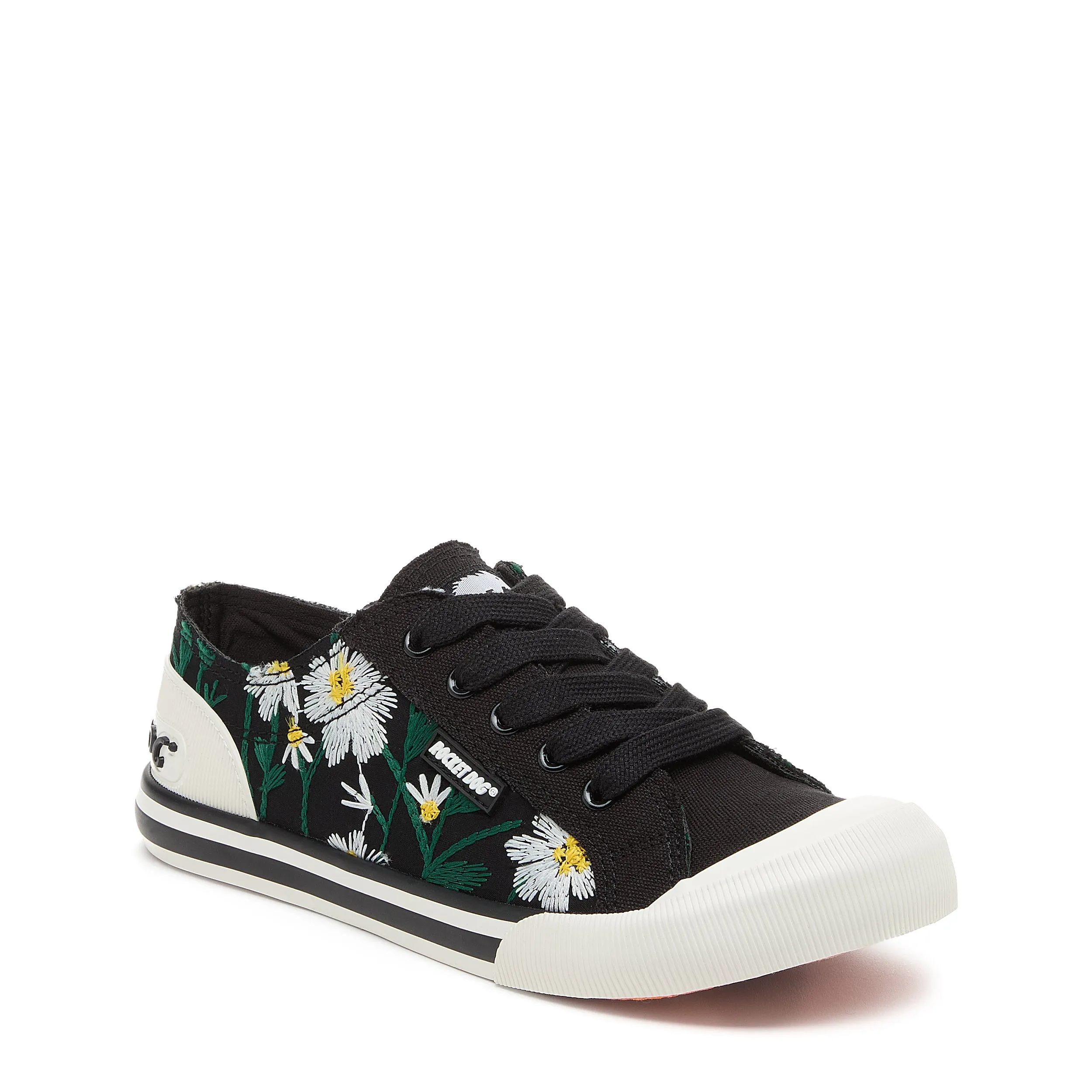 Jazzin Embroidered Floral Black Sneaker