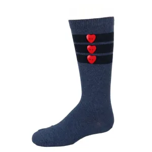 Jrp Girls Poppy Knee Sock Denim/ Red