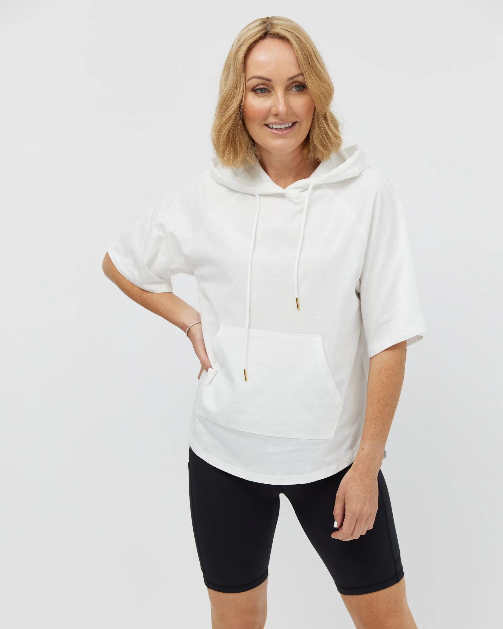 Kallie Hoodie Tee - White