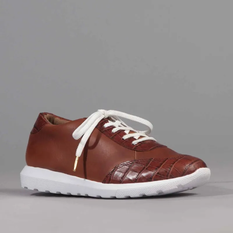 Lace-up Sneaker in Chestnut Multi - 12594