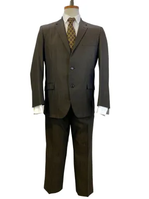 Late 1960s Vintage Brown Men's 2-Piece Pinstripe Suit, Simpson Clothes, C42