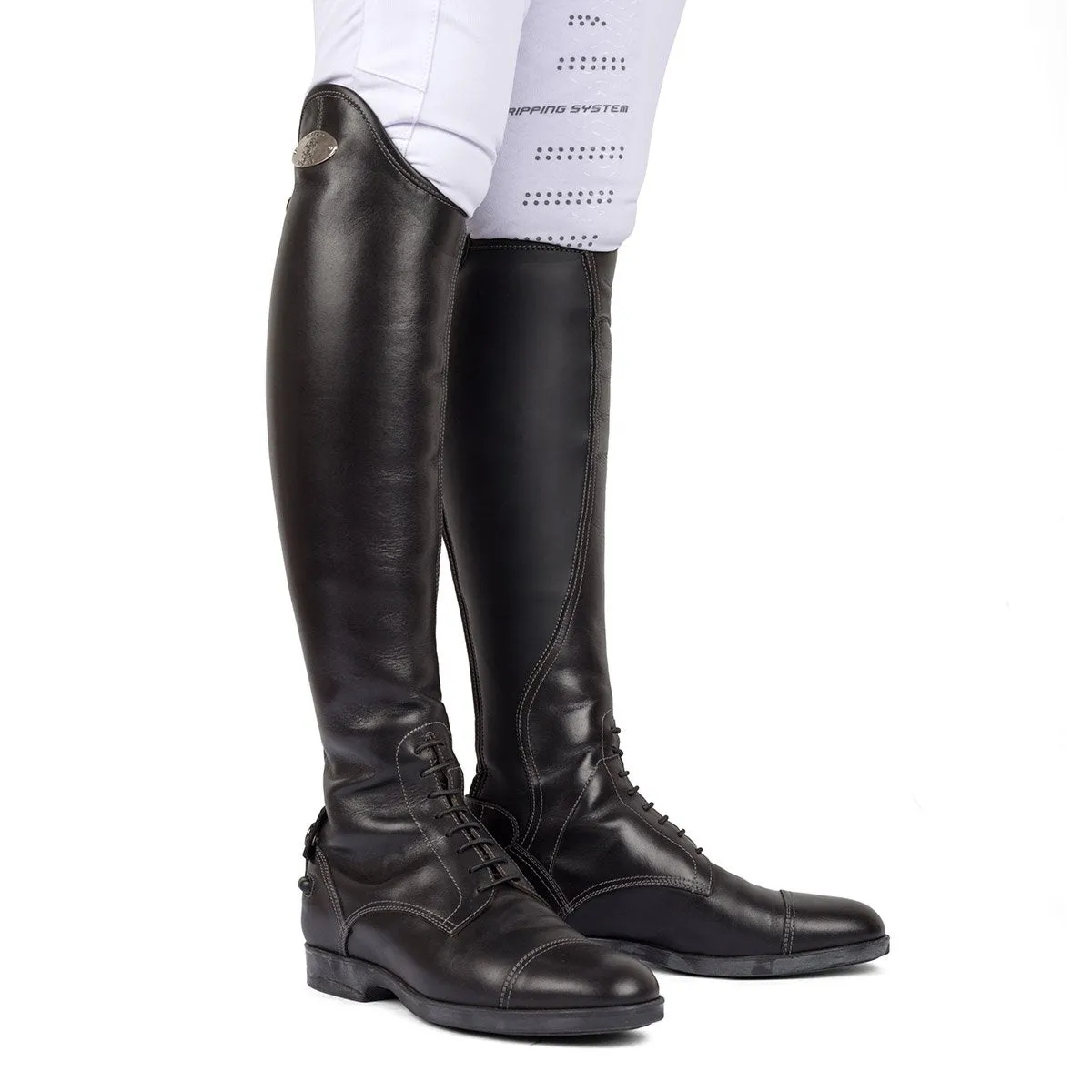 LEONARDO<br>Standard riding boot in black calfskin [34 - 39]