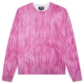 Printed Fur Sweater - Pink