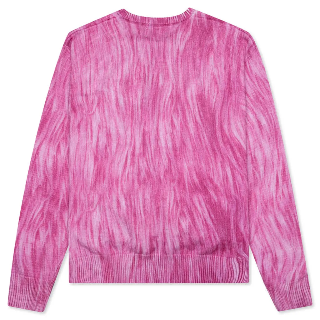 Printed Fur Sweater - Pink