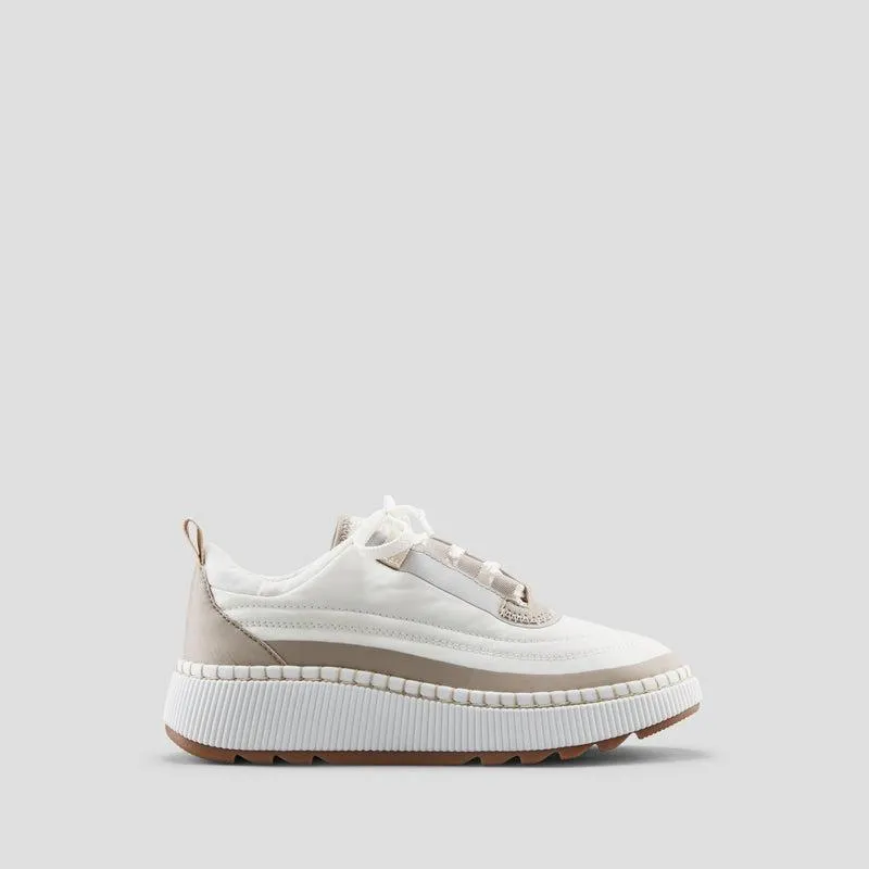 Sayah Sneaker in White/Taupe