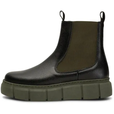 Shoe The Bear Tove Chelsea Boot-Black/Khaki-STB2072