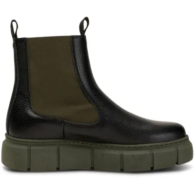 Shoe The Bear Tove Chelsea Boot-Black/Khaki-STB2072