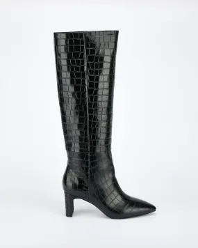 Sinna Knee High Boot Black Croc