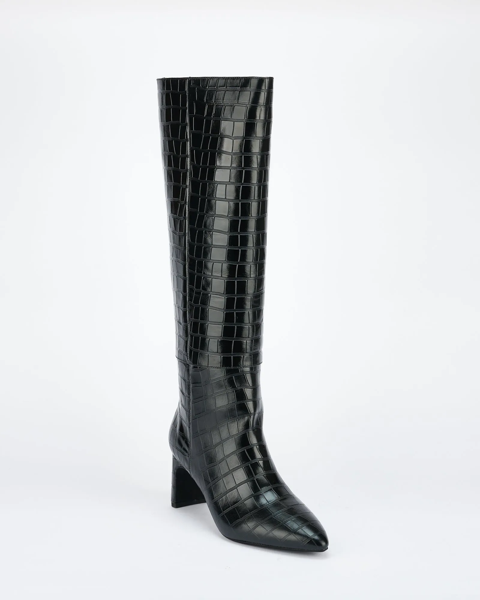 Sinna Knee High Boot Black Croc