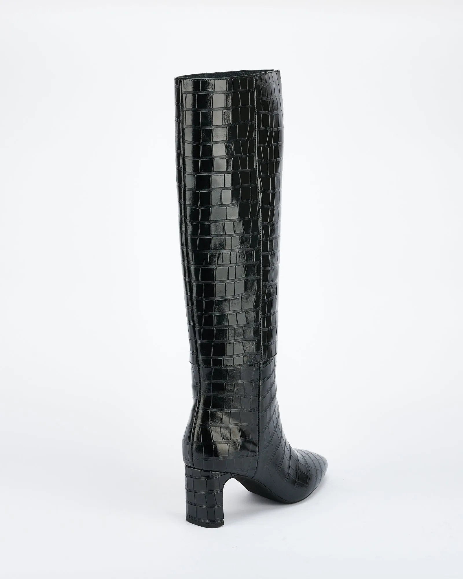 Sinna Knee High Boot Black Croc