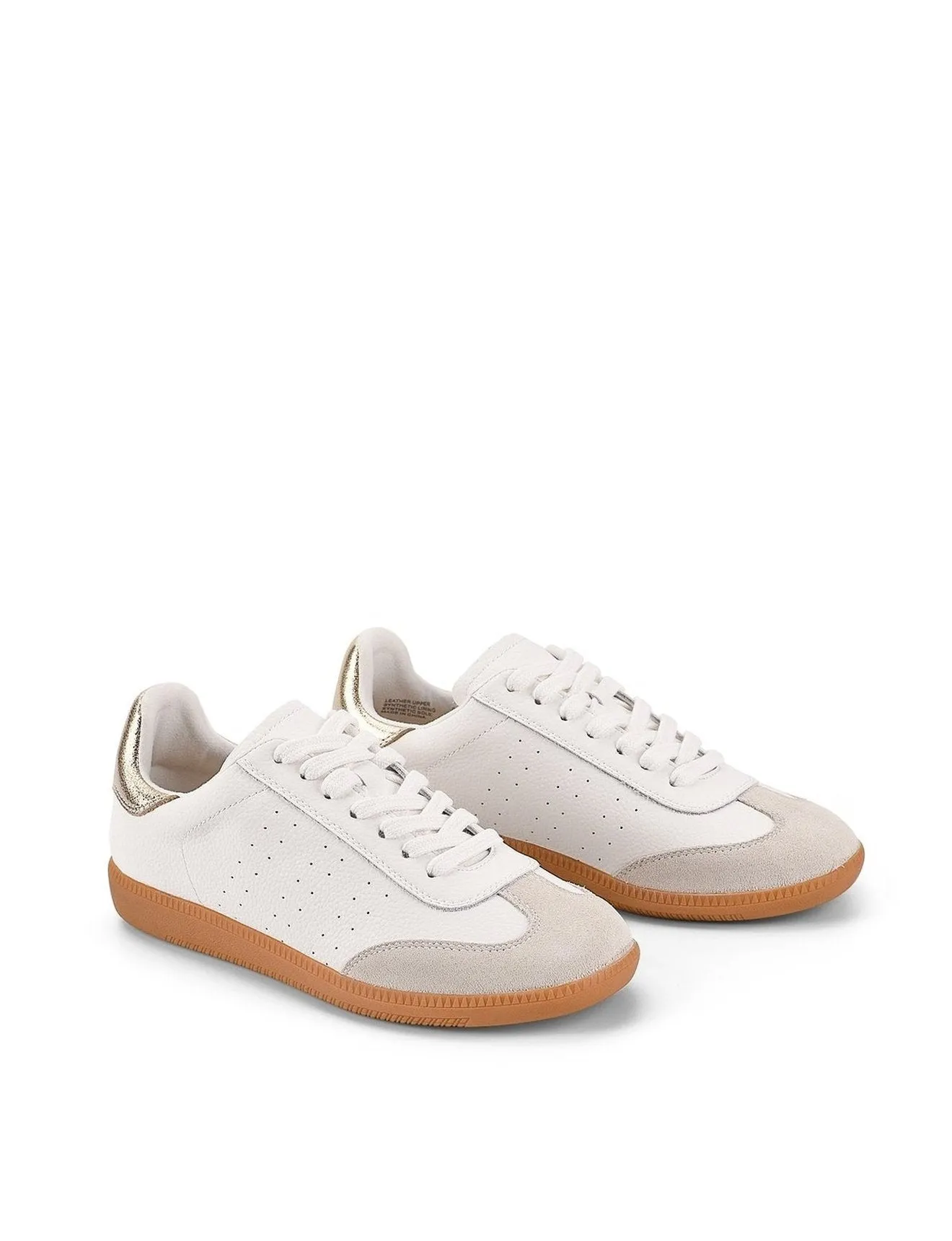 Sutton Cupsole Sneaker - White/Gold Leather