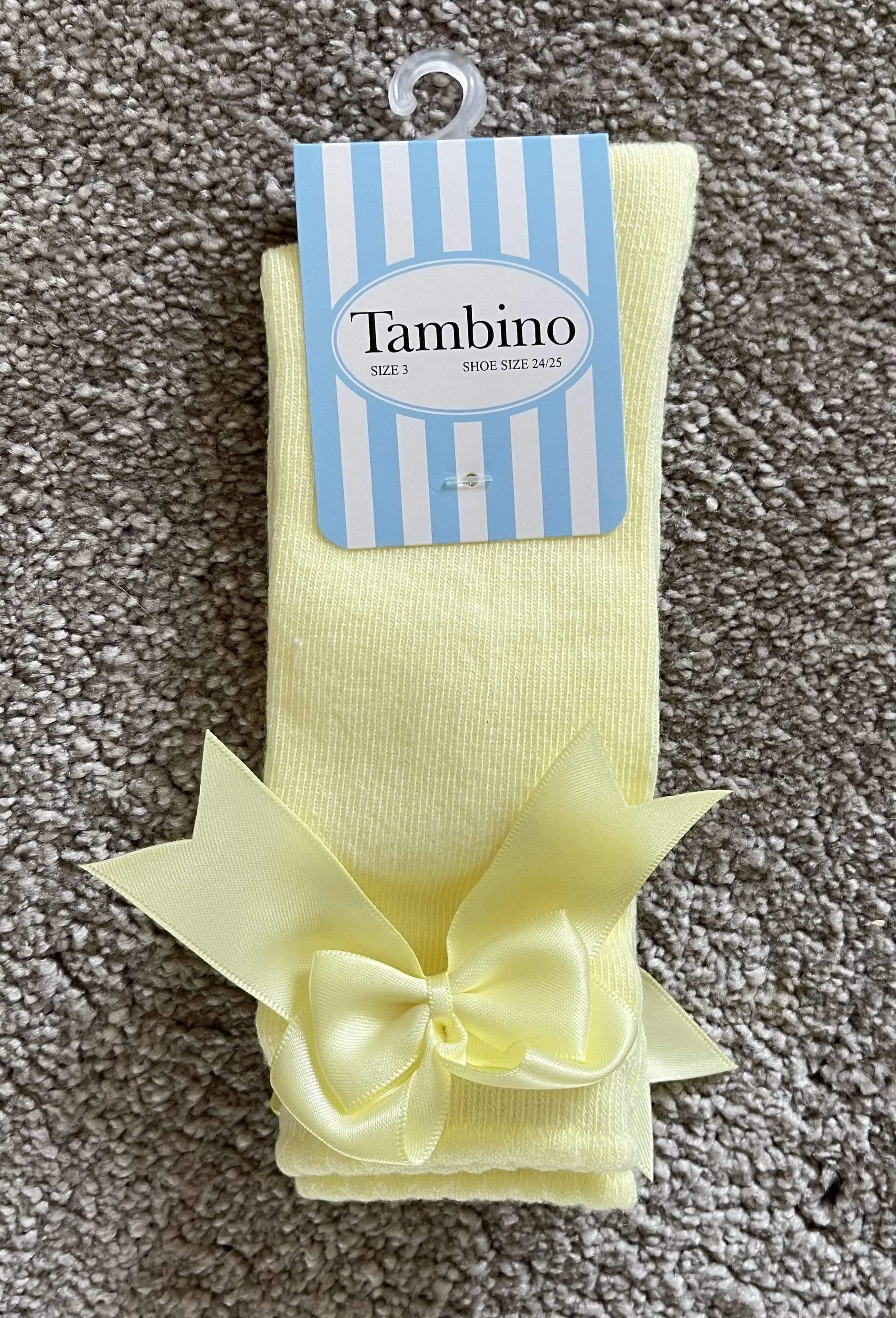 Tambino Socks - Girl's Lemon Knee High Bow Socks