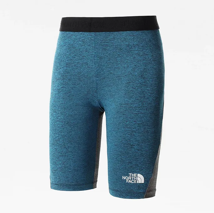 The North Face Women's Mountain Athletics High Waist Short NF0A7R2T5W8 banff blue black heather-black