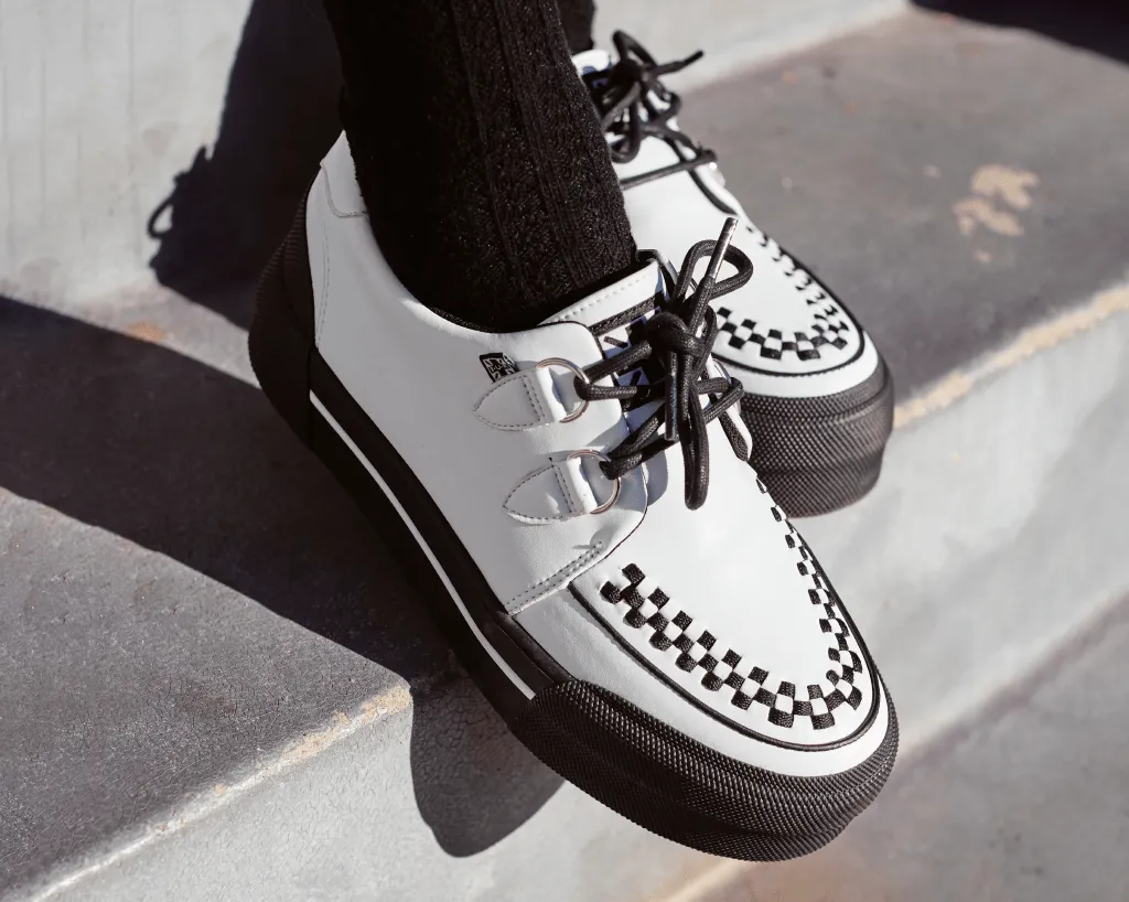 White TUKskin Platform Creeper Sneaker